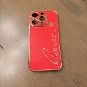 Pink Love IPhone 15 pro Case